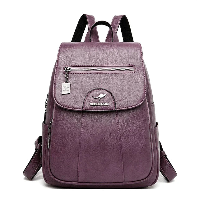 SAC À DOS CUIR - MENTA - CARLYTA