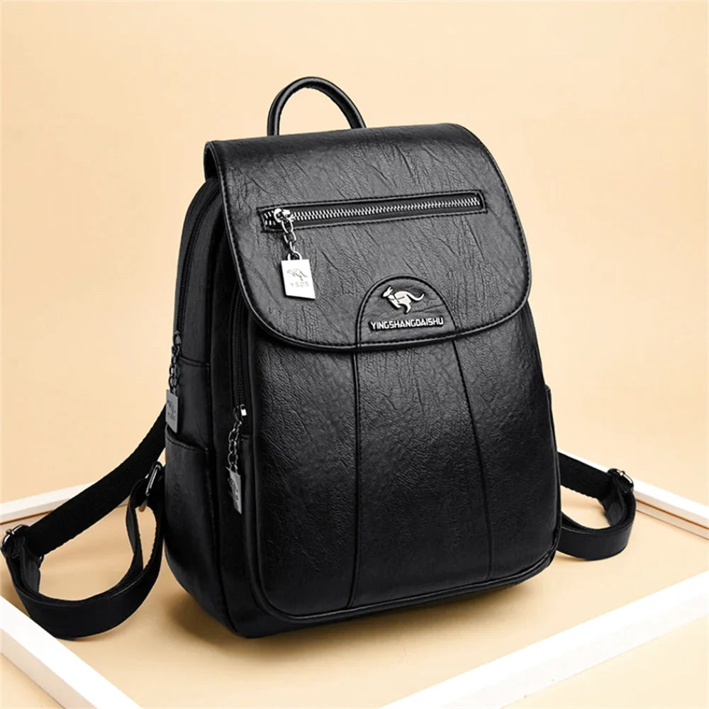 SAC À DOS CUIR - MENTA - CARLYTA