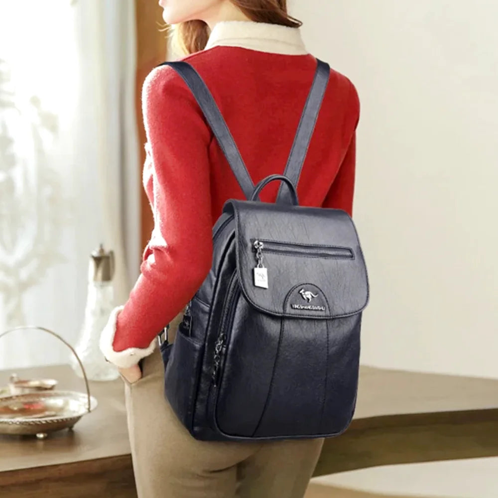 SAC À DOS CUIR - MENTA - CARLYTA