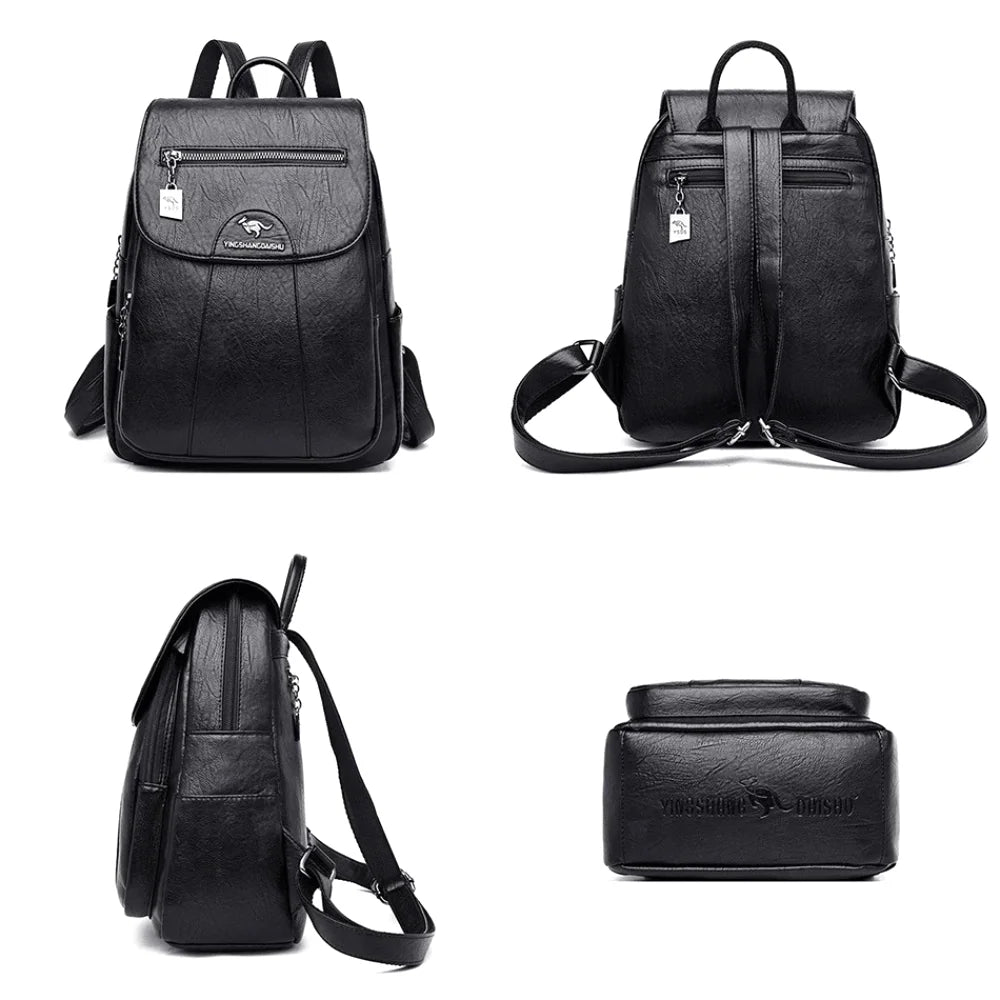SAC À DOS CUIR - MENTA - CARLYTA