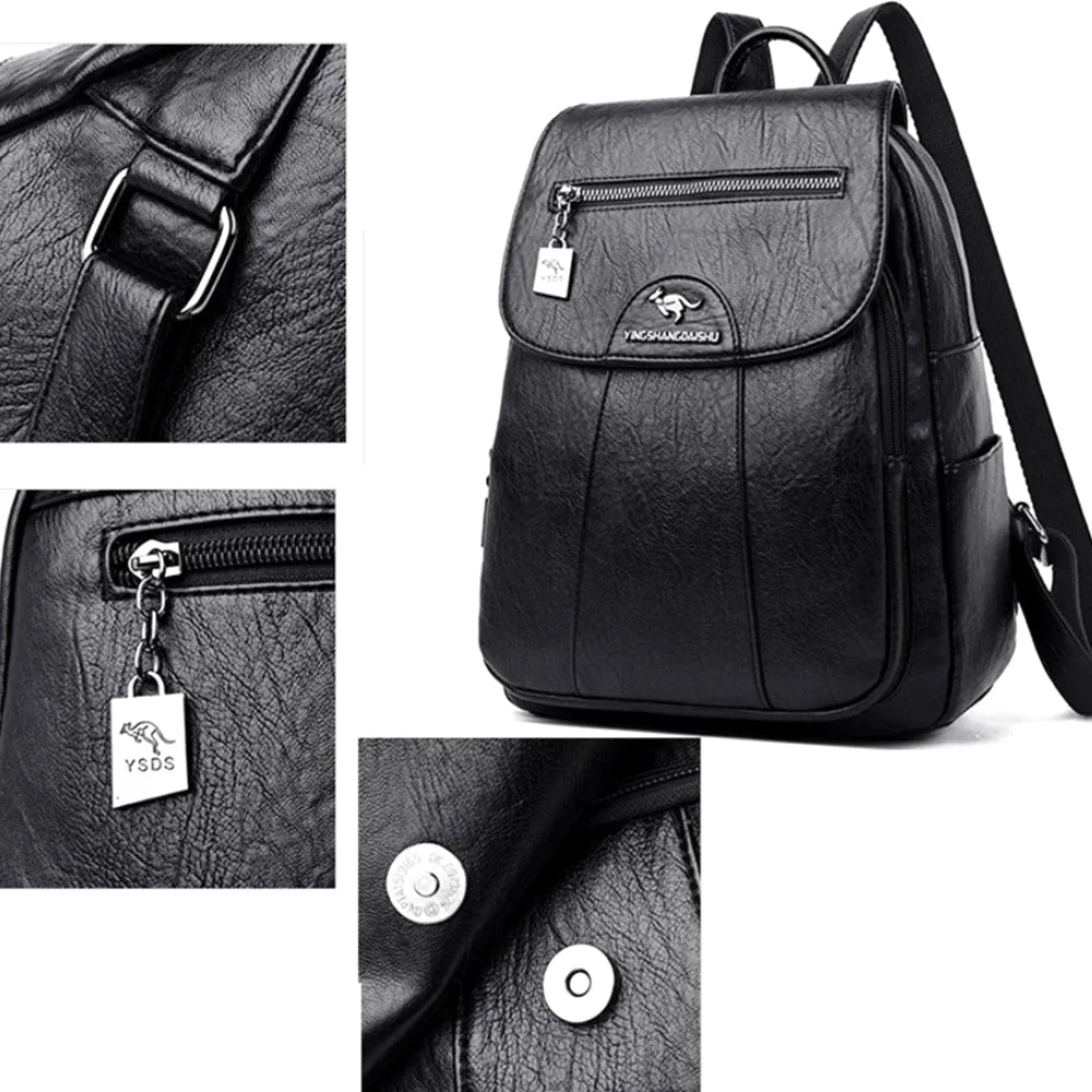 SAC À DOS CUIR - MENTA - CARLYTA
