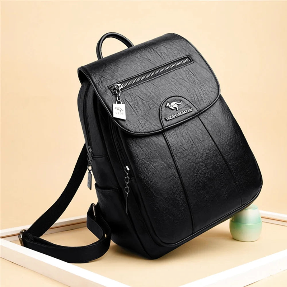 SAC À DOS CUIR - MENTA - CARLYTA